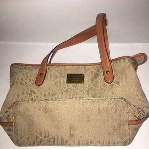 Lauren Ralph Lauren leather fabric tote